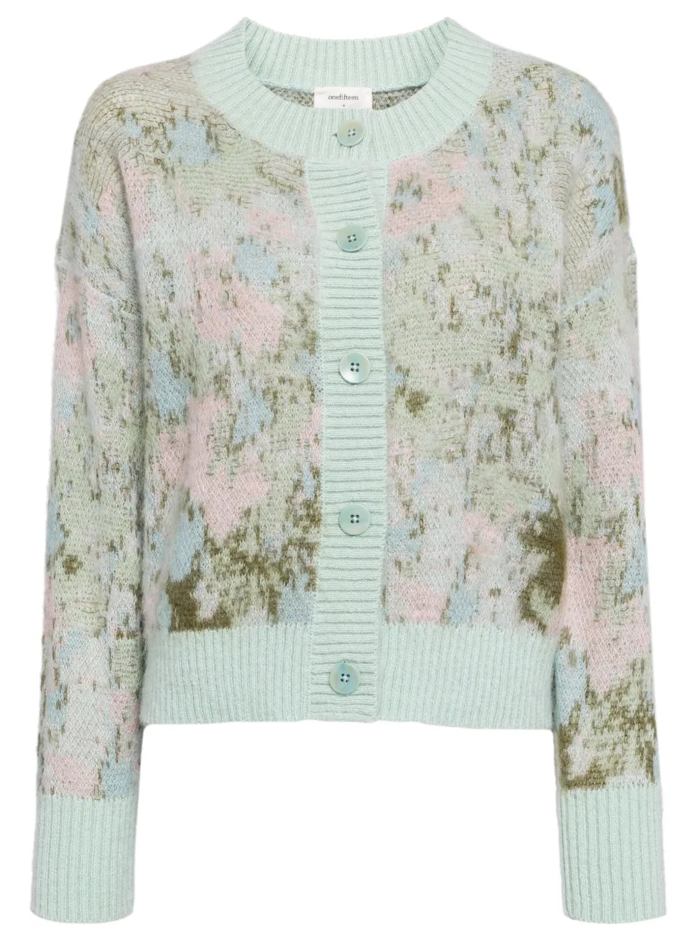 Floral-Intarsia-Knitted Cardigan