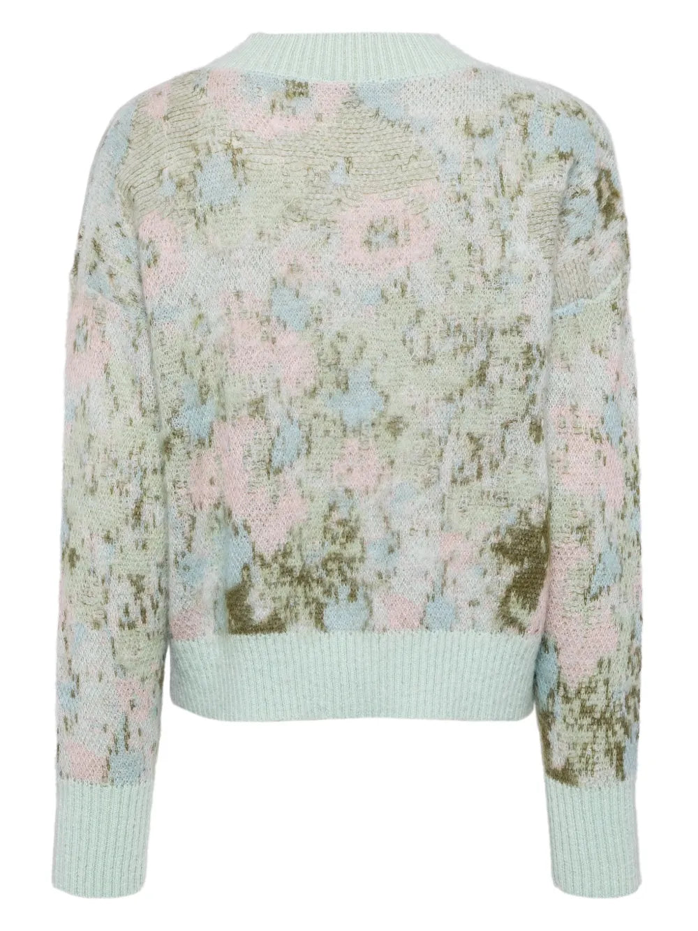 Floral-Intarsia-Knitted Cardigan