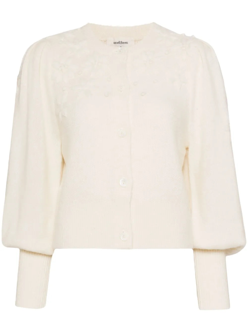 Floral-Embroidered Cardigan