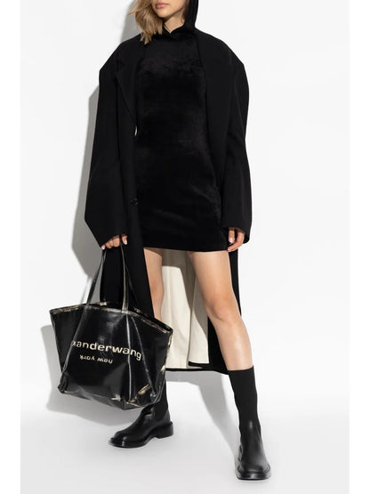 Logo-Embossed Hoodie Mini Dress