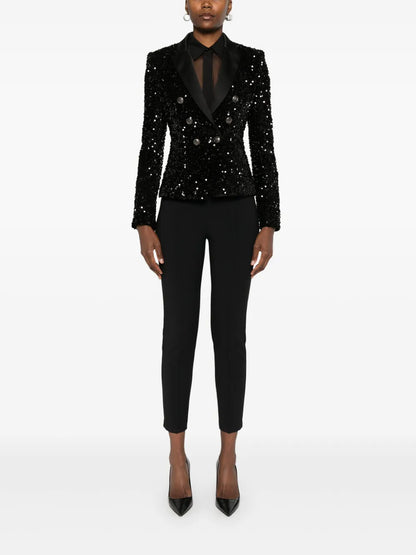 Straight-Leg Crepe Trousers