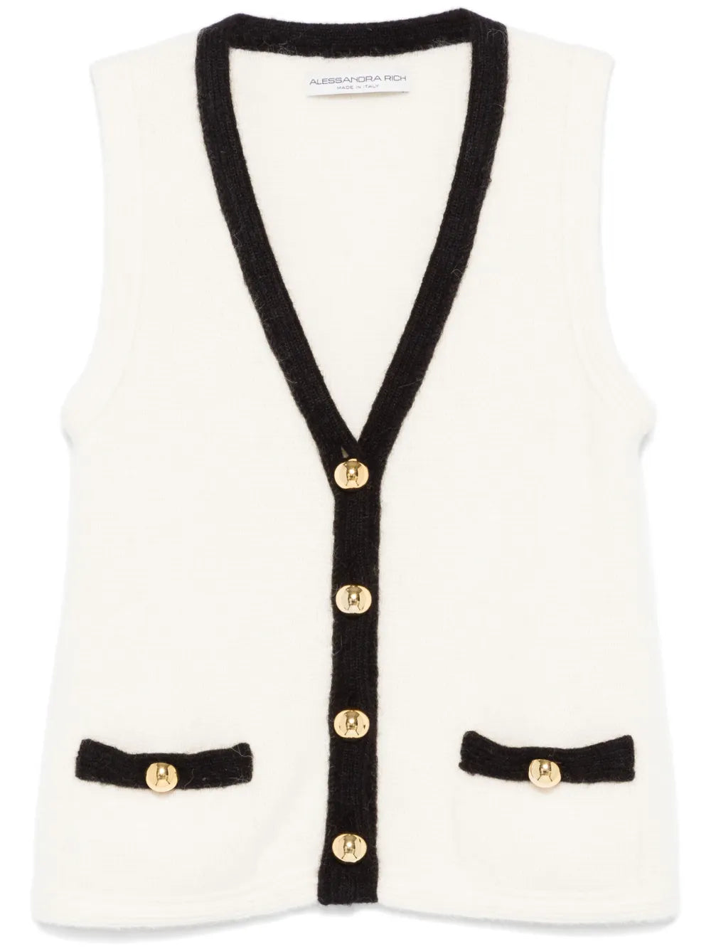 Contrasting-Trim Vest