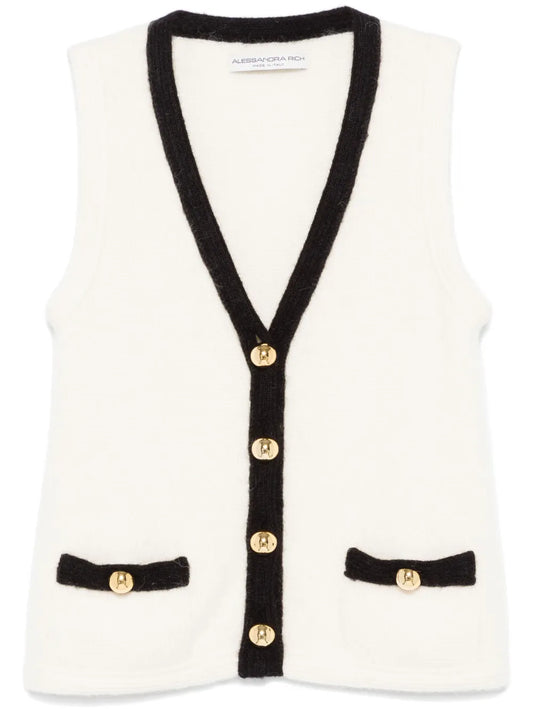 Contrasting-Trim Vest