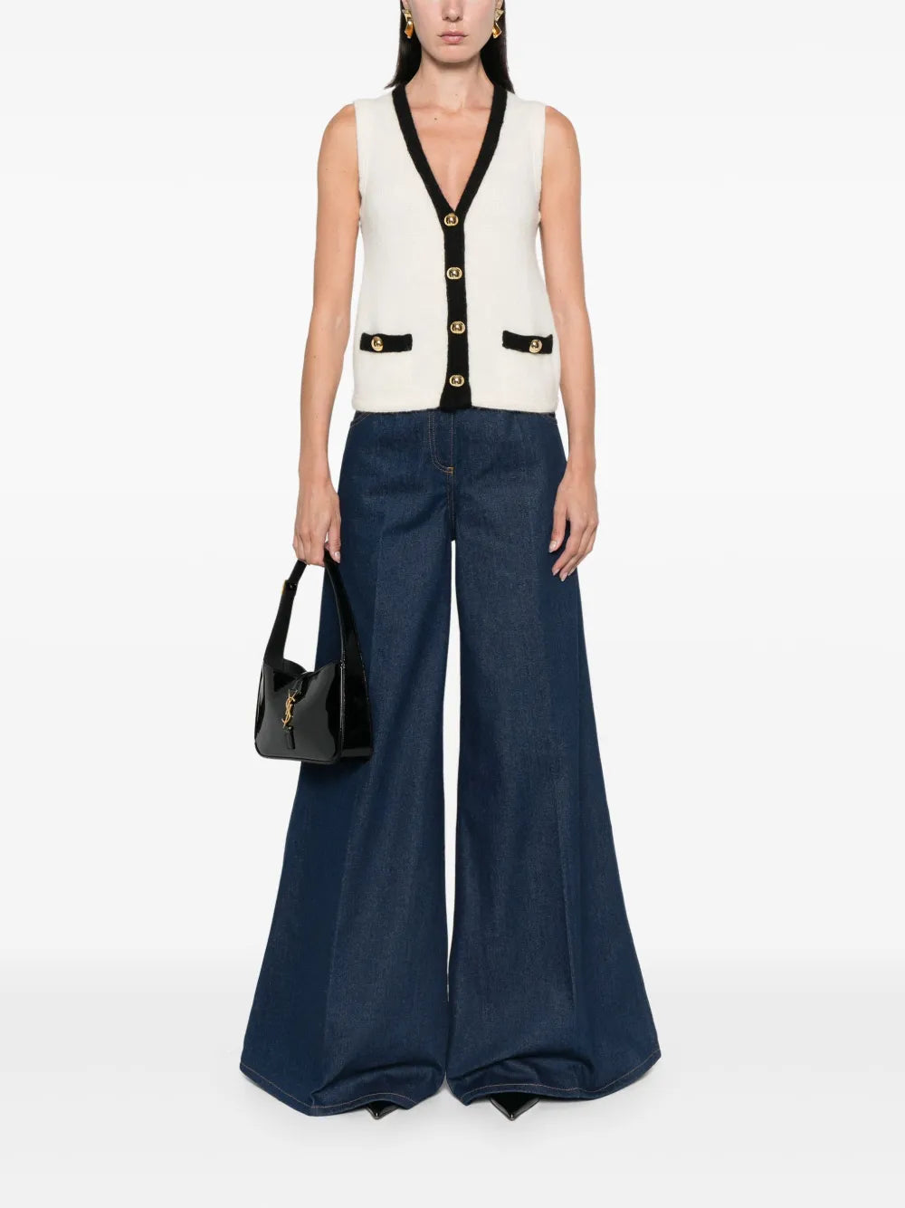 Contrasting-Trim Vest