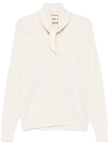Shawl-Embellished Sweater
