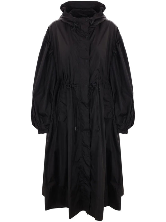 Long-Puff-Sleeve Trapeze Parka