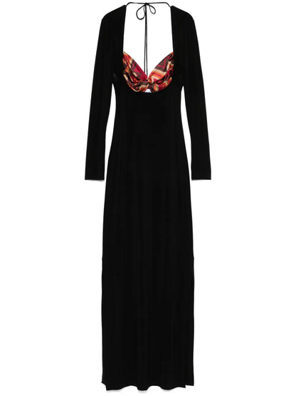 Scarf-Detailing Maxi Dress