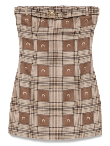 Moon Check-Jacquard Mini Dress