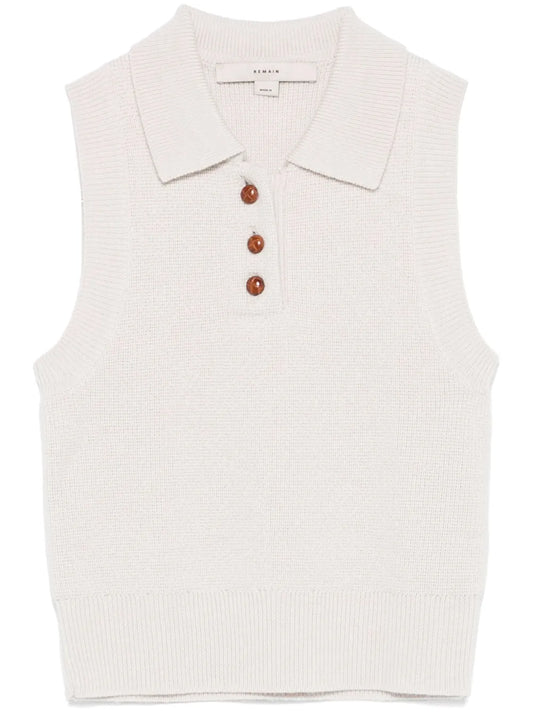 Merino Wool Polo Top