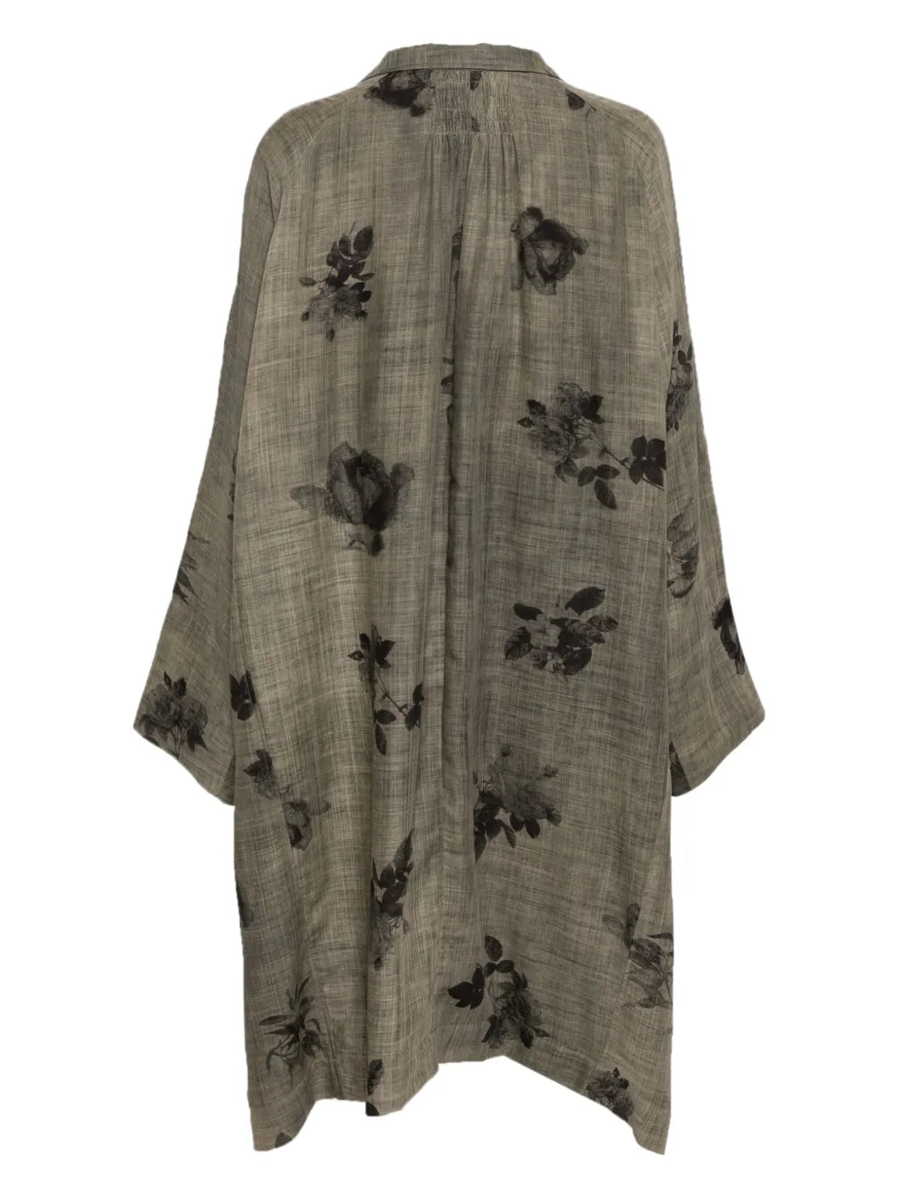 Stand-Collar Back-Pleated Coat
