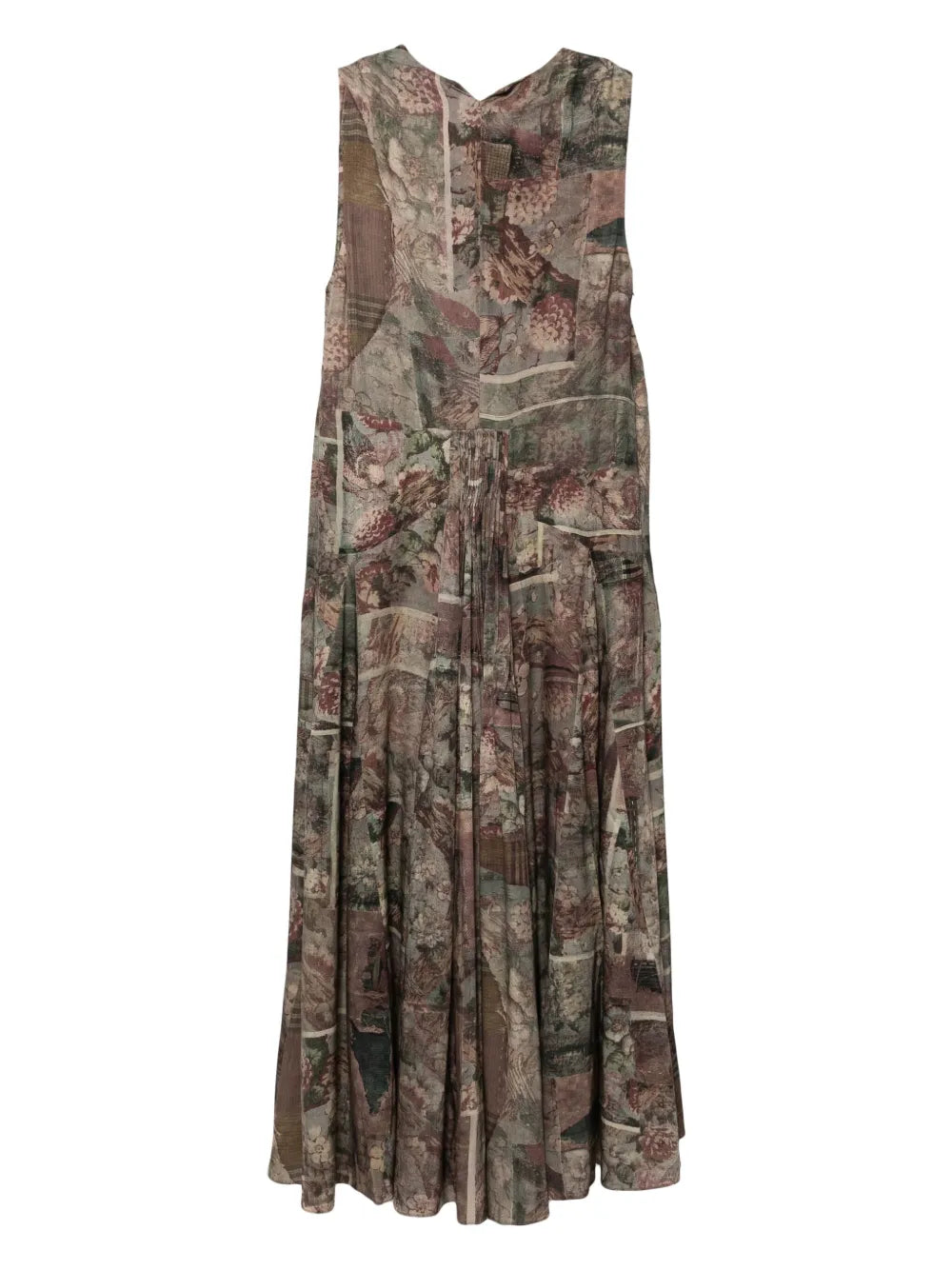 Abstract-Print Midi Dress