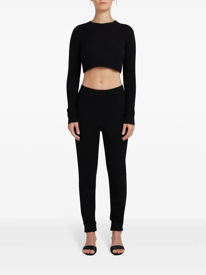 Luz Ribbed Wool-Cashmere Track Pants