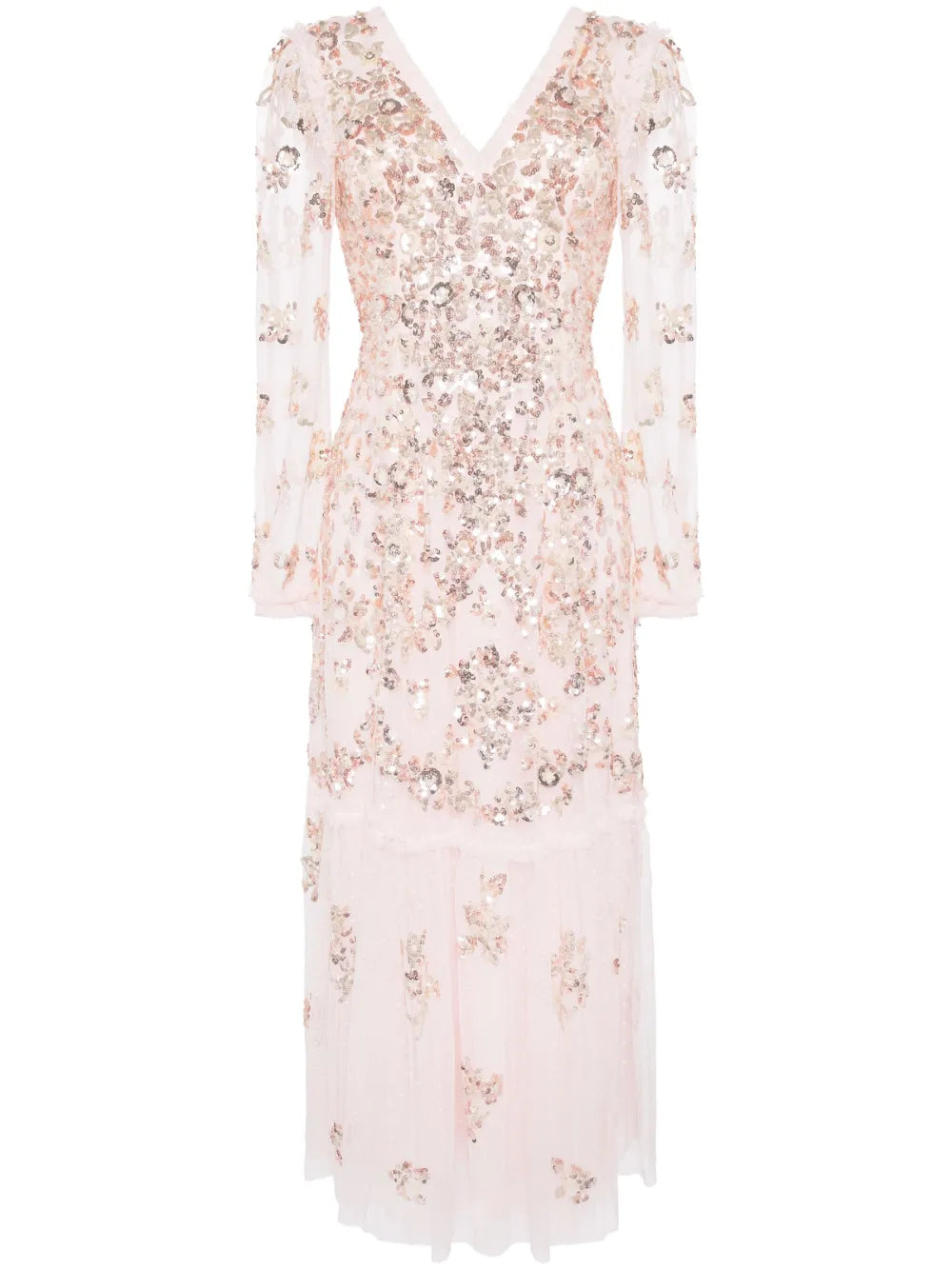 Sequin Chain V-Neck Gown