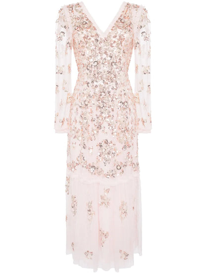 Sequin Chain V-Neck Gown