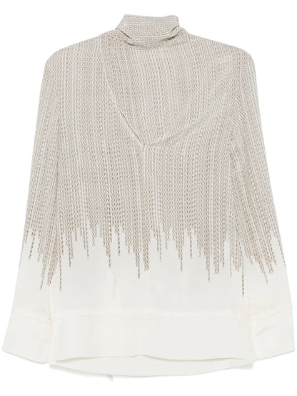 Chain-Link Print Blouse