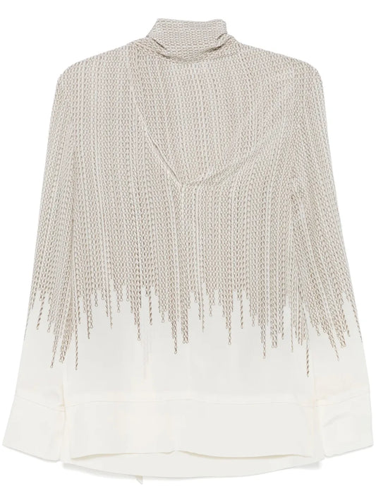 Chain-Link Print Blouse