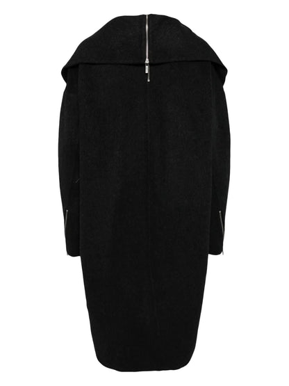 Zip-Details Wool Coat