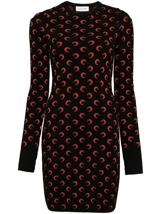 Moon Jacquard Knitted Dress