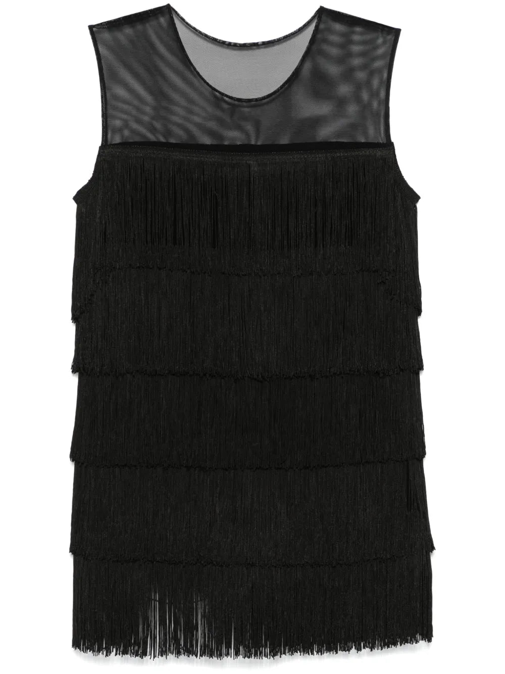 Fringed Sleeveless Mini Dress