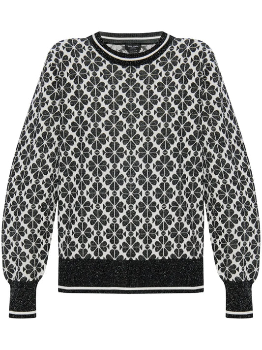 Monogram-Pattern Crew-Neck Sweater
