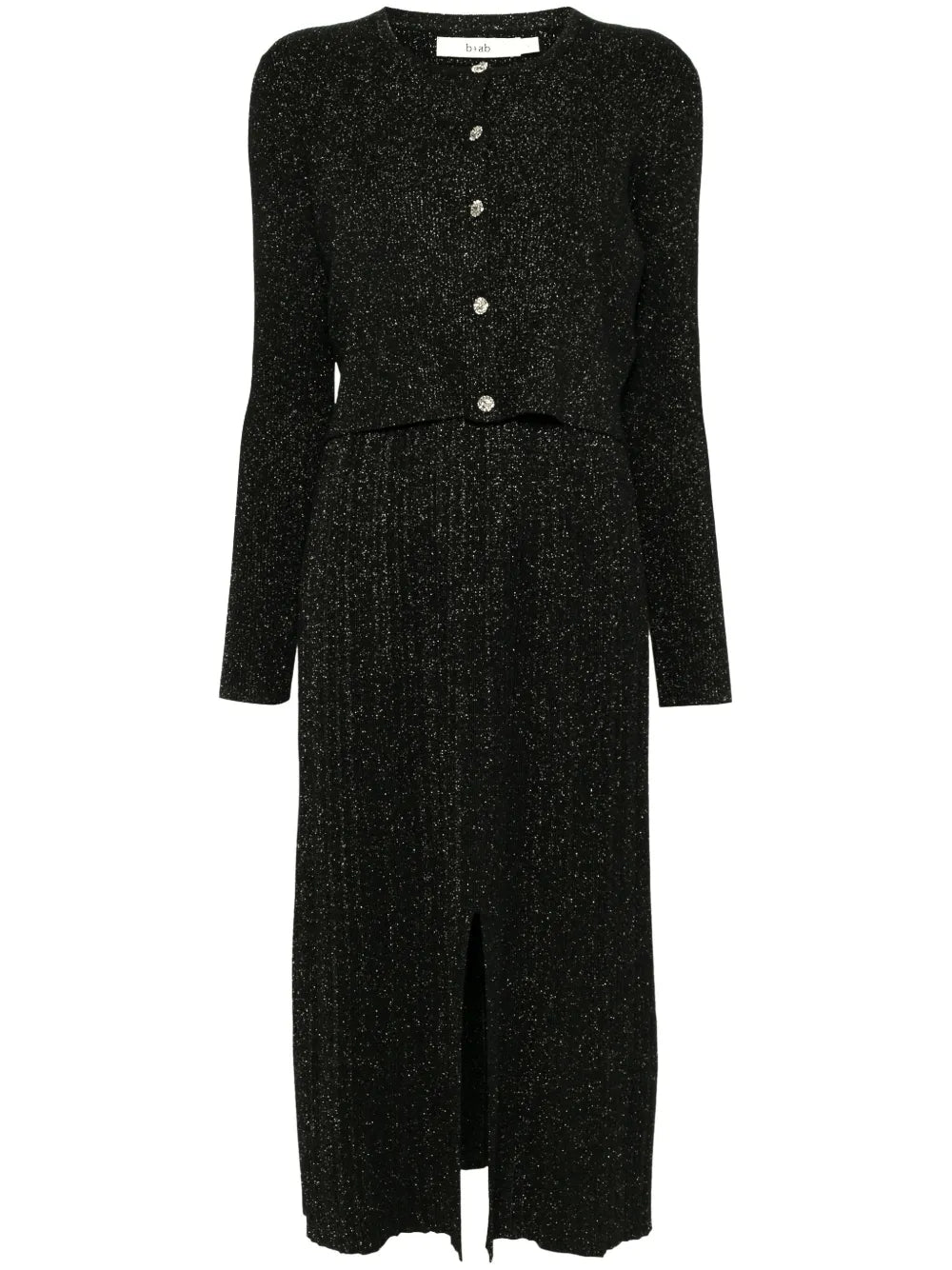 Button-Up Glitter Cardigan Dress Set