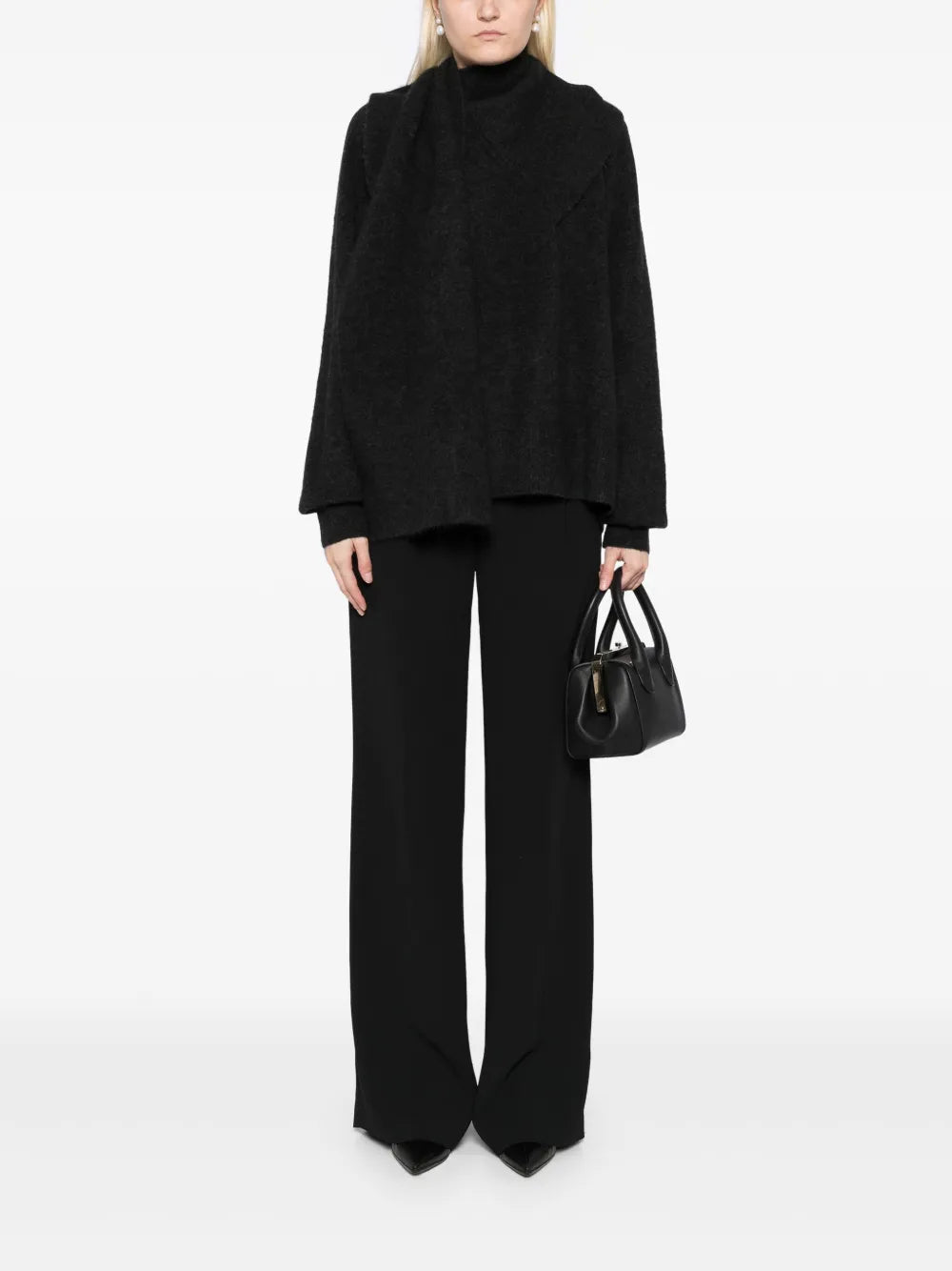 Draped Scarf Jumper