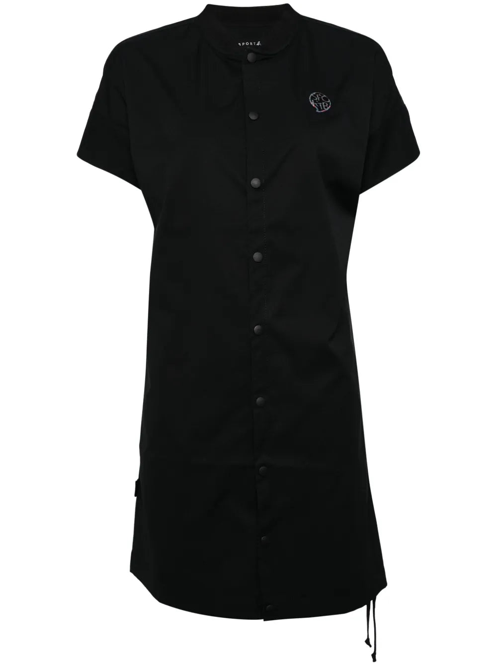 Baseball-Collar Shirt Dress