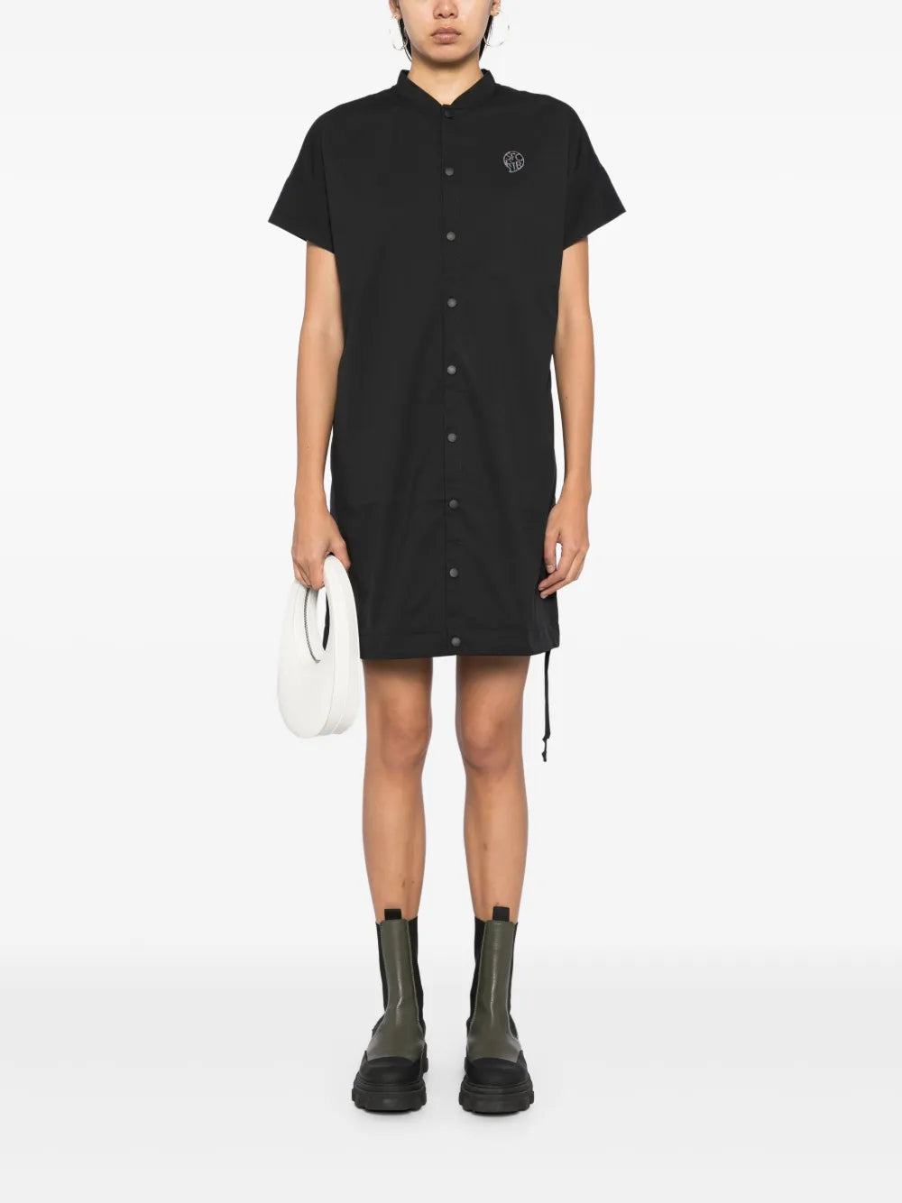 Baseball-Collar Shirt Dress