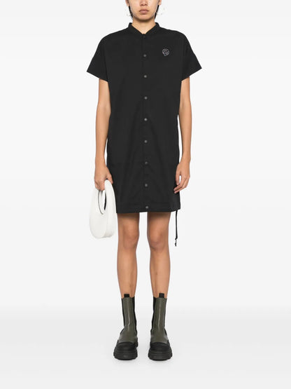 Baseball-Collar Shirt Dress