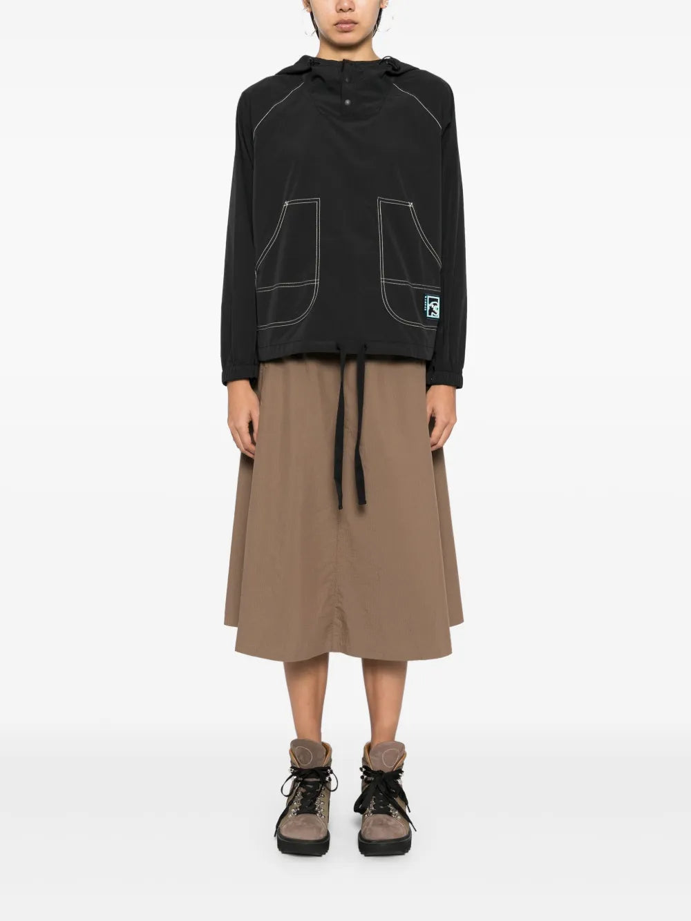 Logo-Patched Hooded Top