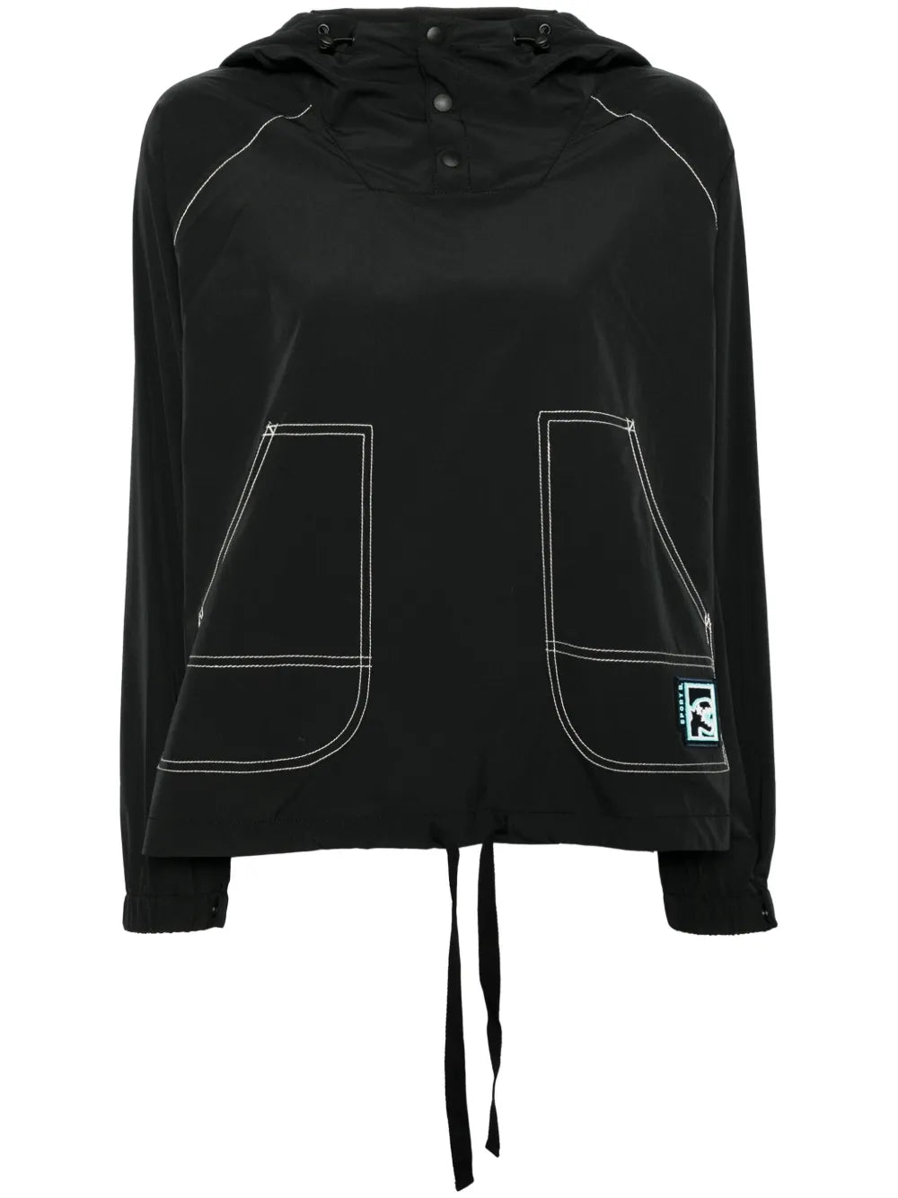Logo-Patched Hooded Top