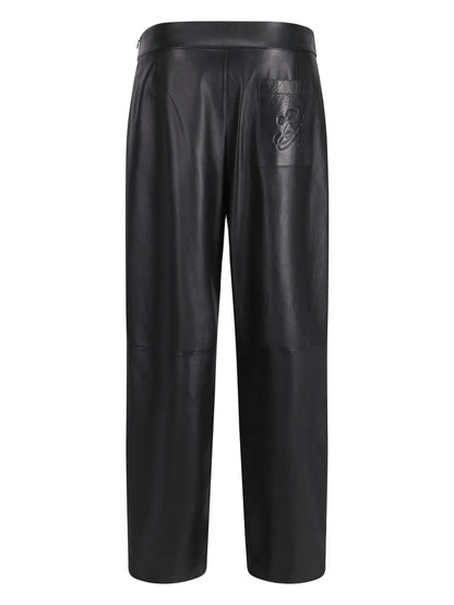 Straight-Cut Leather Trousers
