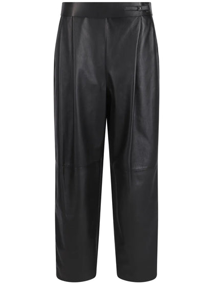 Straight-Cut Leather Trousers