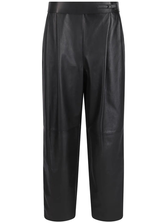 Straight-Cut Leather Trousers