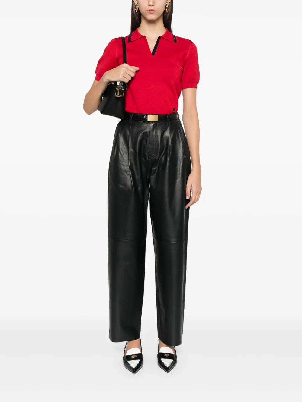 Tapered Leather Trousers