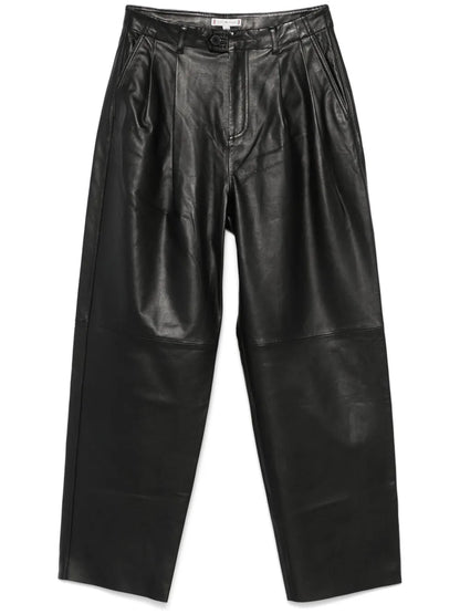 Tapered Leather Trousers