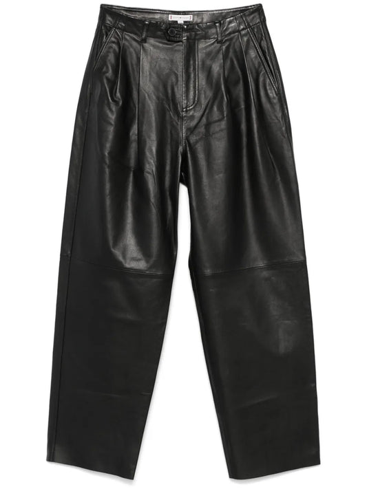 Tapered Leather Trousers