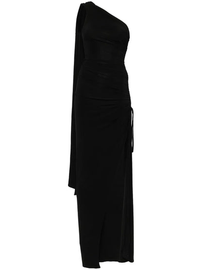 Asymmetric Ruched Maxi Dress
