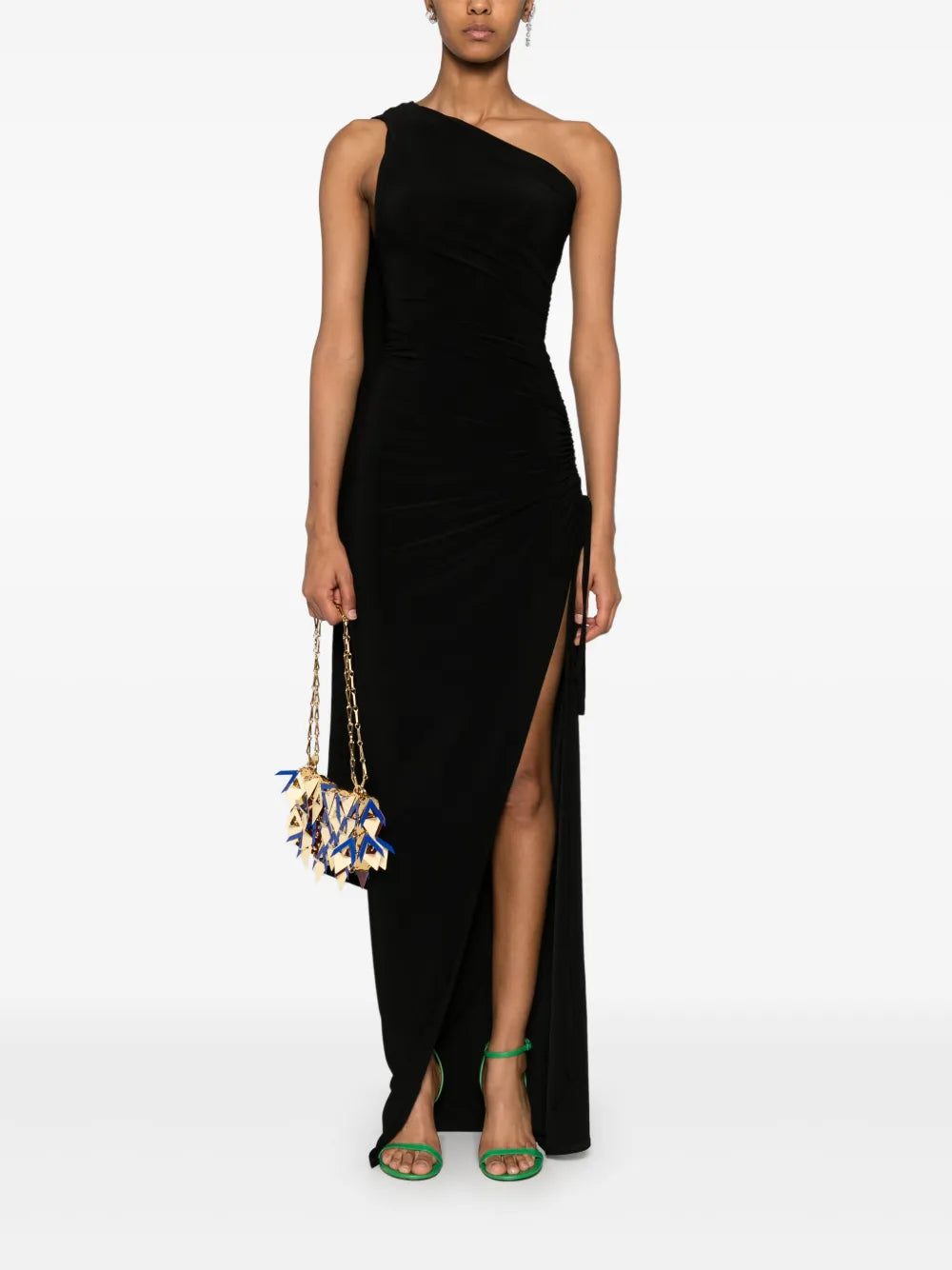 Asymmetric Ruched Maxi Dress