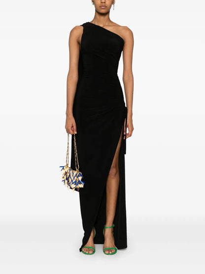 Asymmetric Ruched Maxi Dress