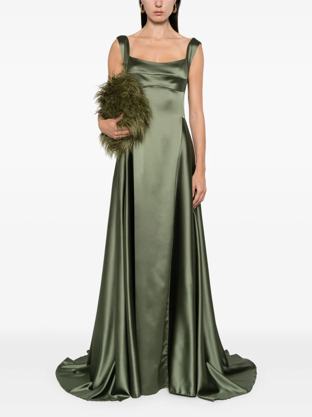 V-Back Satin Gown