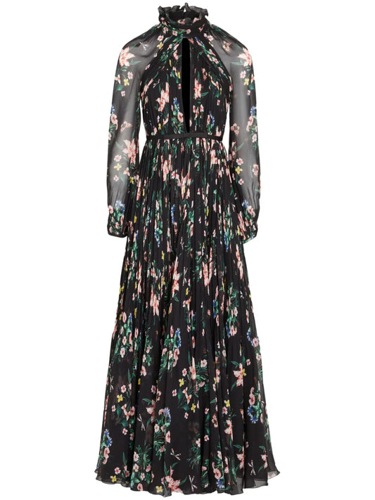 Botanical Draped Dress