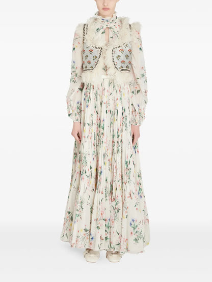 Botanical Draped Dress