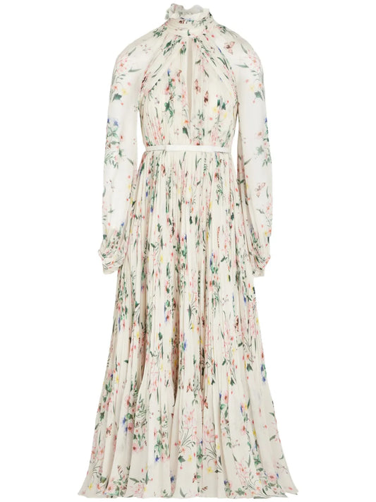 Botanical Draped Dress
