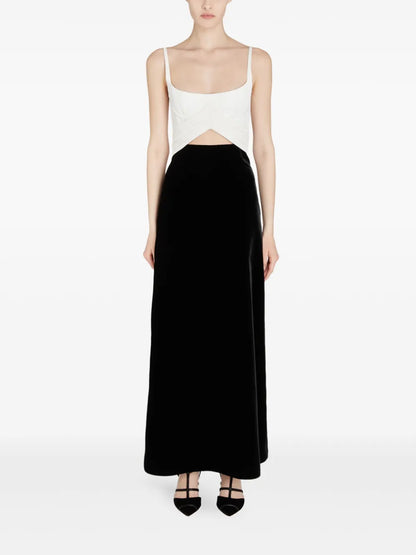 Two-Tone Velvet Dress