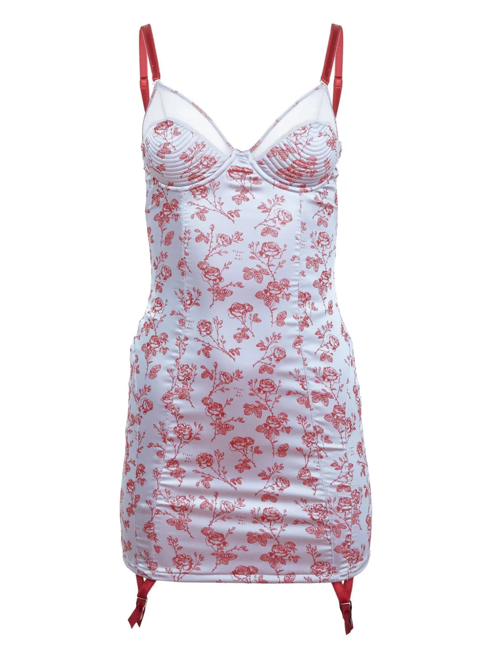 Bebe Rose-Jacquard Slip Dress