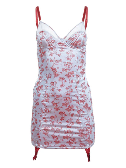 Bebe Rose-Jacquard Slip Dress