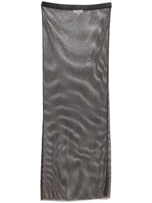 Embellished Fishnet Maxi Skirt