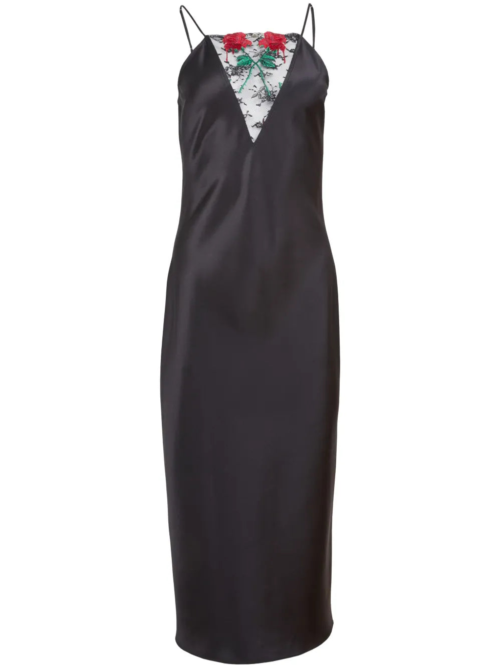 Vampire Rose Embroidered Slip Dress