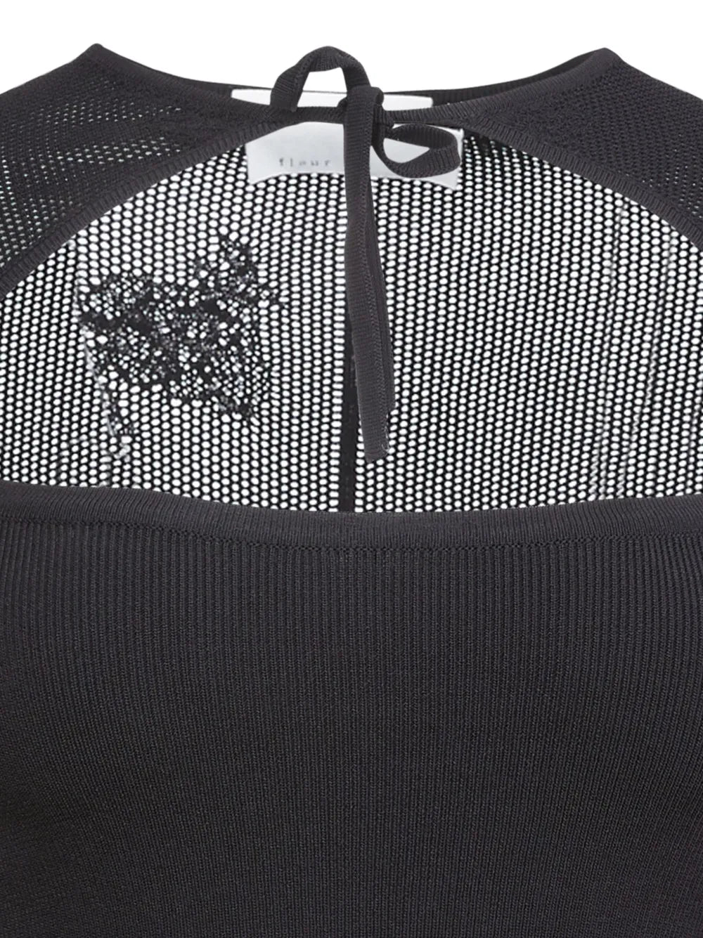 Pointelle-Knit Decollette Top